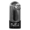 TENGA Flip 0 Black 正面包裝,強調強烈吸附力和緊實感。