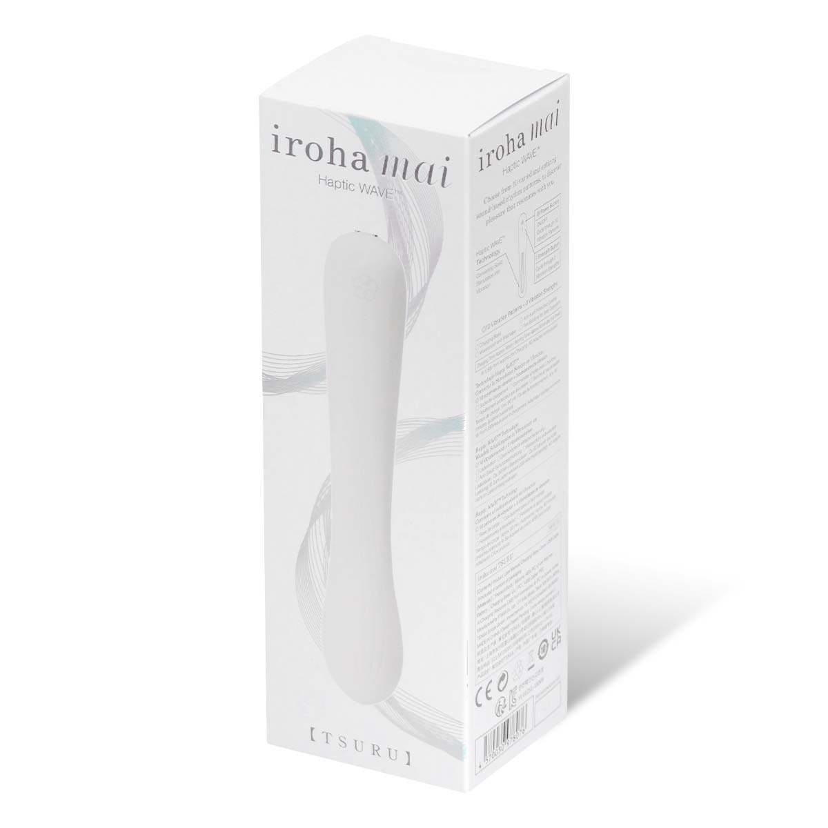 iroha mai TSURU 震動按摩棒包裝盒,簡約高雅的外觀設計,展現日本工藝美學。