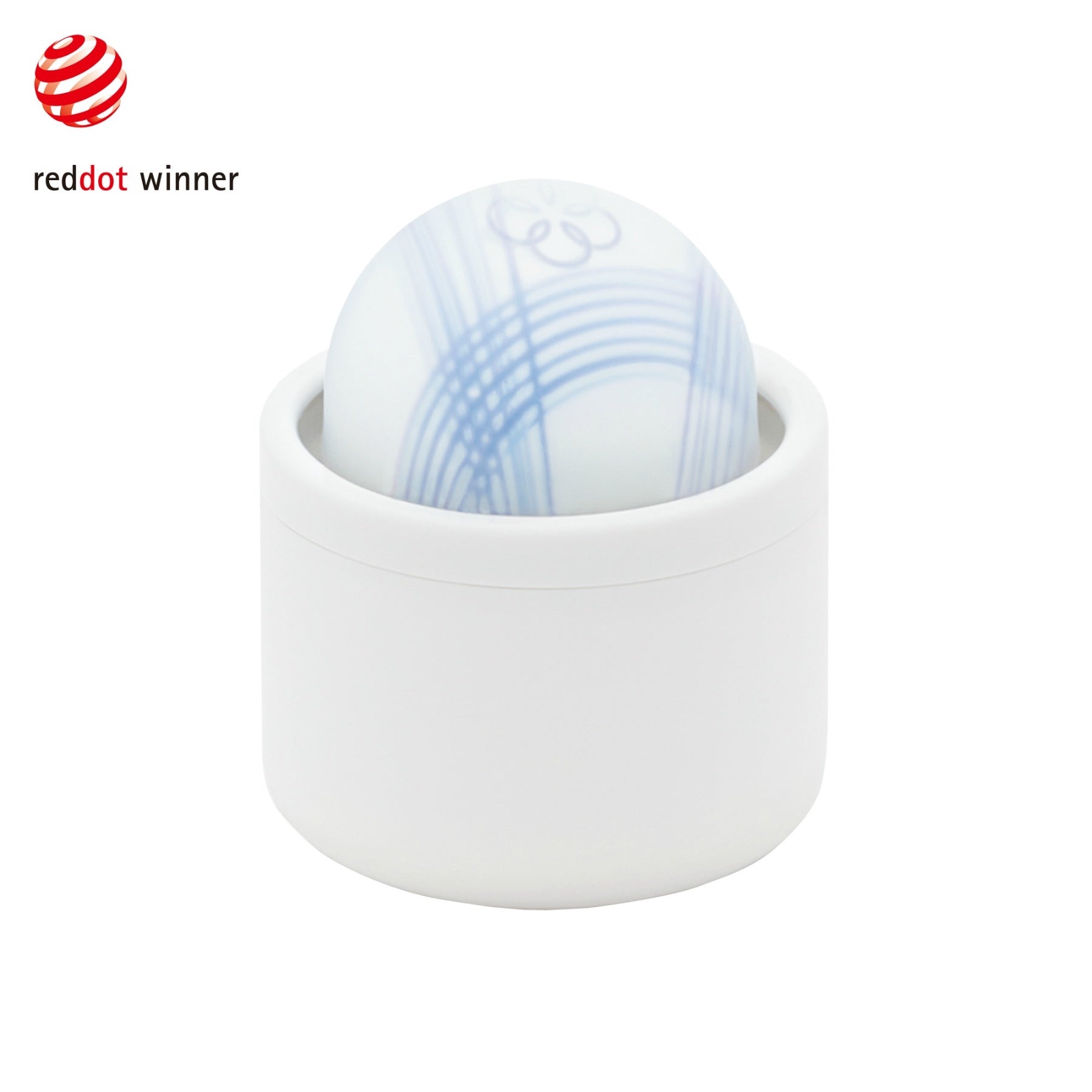 iroha temari MIZU 水韻震動按摩器 - 俯視主視角,簡約圓潤設計搭配淡藍水紋