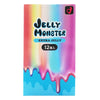 岡本 Jelly Monster Extra Jelly 加潤安全套 condom(日本版)正面包裝,色彩繽紛設計,12 片裝