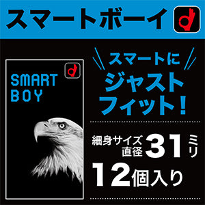 Okamoto Smart Boy 31mm condom 尺寸比較圖,與標準 33mm 安全套對比,適合需要更貼合體驗的使用者。