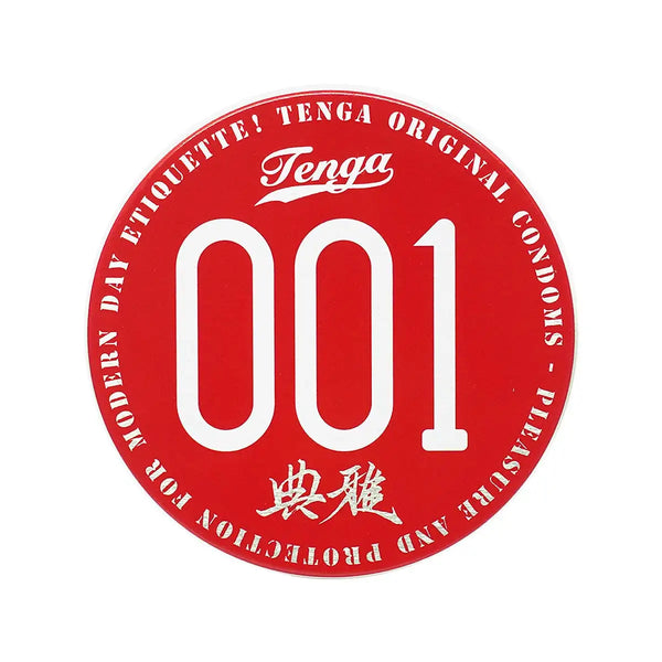 TENGA 001 超薄安全套|紅色金屬盒正面包裝照(condom)
