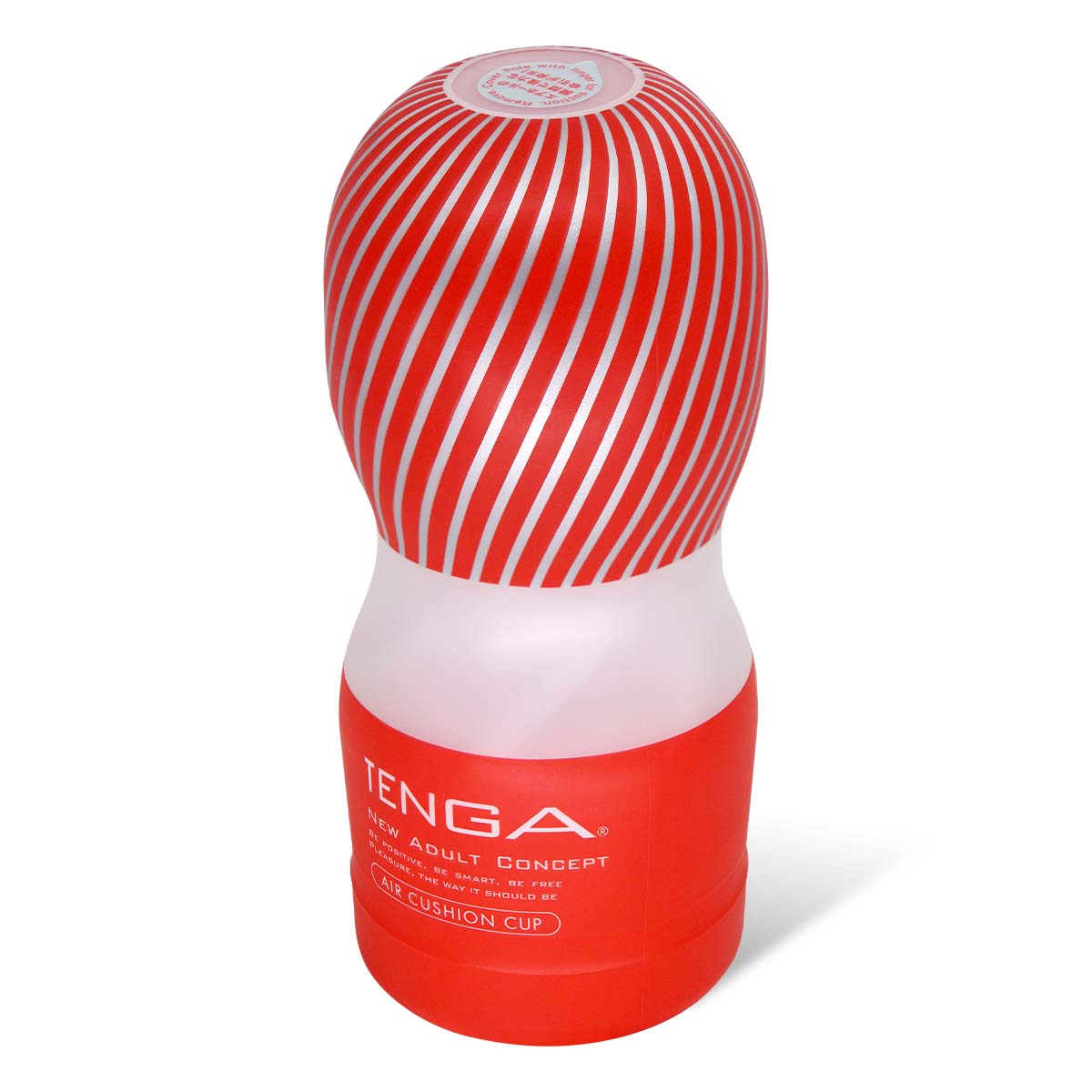 TENGA AIR CUSHION CUP 飛機杯 主要展示圖,紅白螺旋設計與空氣緩衝結構