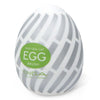 TENGA EGG BRUSH 飛機蛋 正面圖,清晰可見刷毛狀條紋外觀與綠色 BRUSH 標誌,展現新穎設計與柔軟手感。