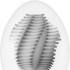 TENGA EGG TUBE 內部結構圖,展示連續段差設計的刺激紋理和內部細節。