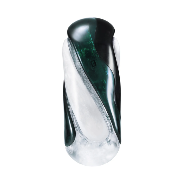 TENGA FLIP 360 AURORA GREEN 飛機杯主圖|深綠半透明外殼設計,結合 360 度螺旋結構