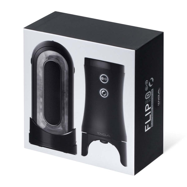 TENGA FLIP 0 ZERO ELECTRONIC VIBROTATION 包裝,顯示產品的旋轉和震動功能