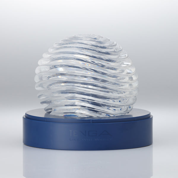 TENGA GEO AQUA 透明凝膠波浪紋水紋球飛機杯立體結構展示圖
