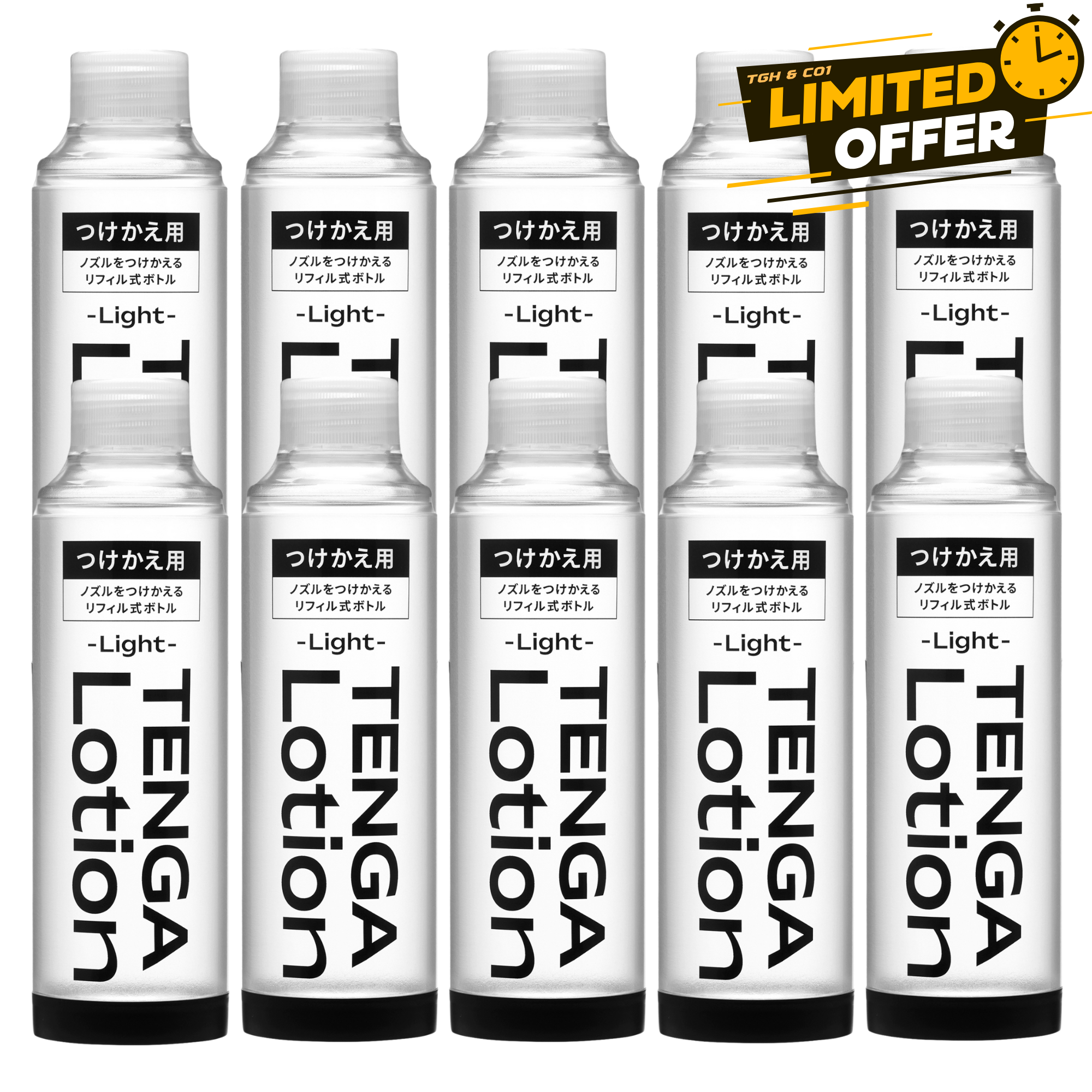 TENGA Lotion Refill Light 十支優惠裝,清爽低黏度潤滑劑,適合 TENGA 飛機杯,經濟實惠,環保設計,提供長效順滑體驗。