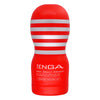 TENGA Original Vacuum Cup 的正面圖,展示產品的紅白經典設計及品牌標誌。