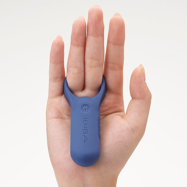 TENGA paiRING+ INDIGO 靛藍色震動器套於手指使用