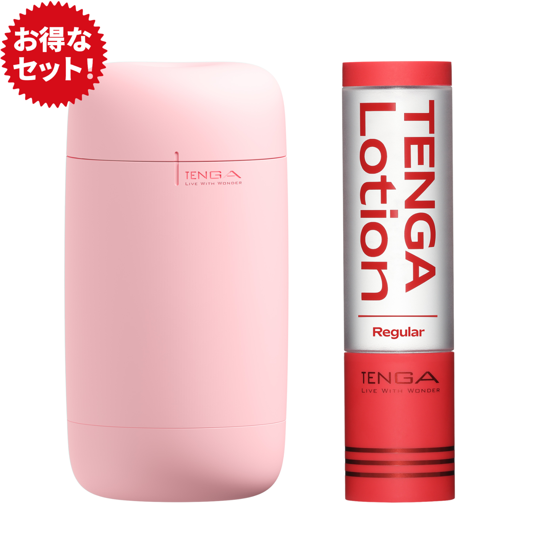 TENGA Puffy Strawberry Pink 與 TENGA Lotion Regular 組合套裝,柔軟觸感結合經典潤滑配方,提供甜美細膩的極致使用體驗。