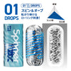 TENGA Spinner DX 01 DROPS 飛機杯的內部構造圖,顯示高密度紋理與滾動球體設計,提供獨特的旋轉刺激。