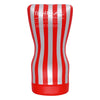 TENGA SQUEEZE TUBE CUP 飛機杯 正面展示圖,紅白條紋經典設計