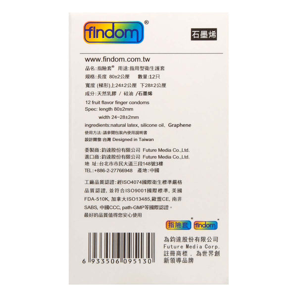 Findom 烯黑導熱型 乳膠指險套(12片裝)