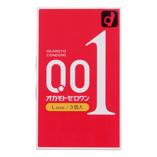 岡本 Okamoto 0.01 L Size 大碼安全套 Condom 3片裝 – 日本製超薄 0.01mm,L Size 設計,更貼合更舒適。