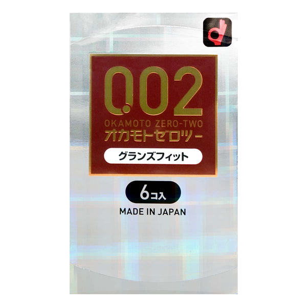 岡本 Okamoto 0.02 前端合身安全套 Glans Fit Condom 正面包裝,日本製 6 片裝,超薄 0.02mm 透薄設計