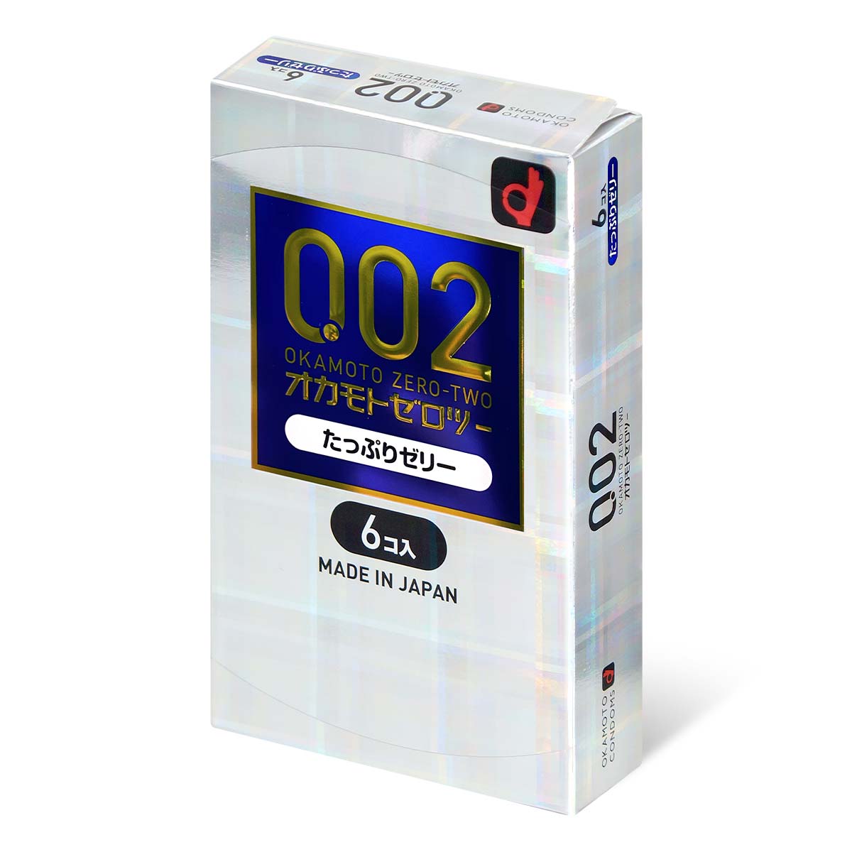 岡本 Okamoto 0.02 潤滑加量安全套 Condom,0.02mm 超薄水性聚氨酯,提供加倍潤滑,6 片裝,日本製造