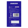 相模 Sagami SQUEEZE 六段緊 乳膠安全套產品背面,Condom 詳細規格與產品說明,採用天然乳膠材質。