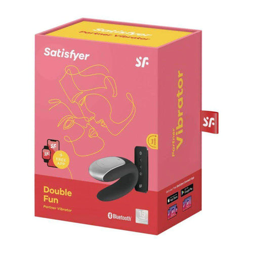 Satisfyer Double Fun 智能APP 搖控 情侶共震器 黑色