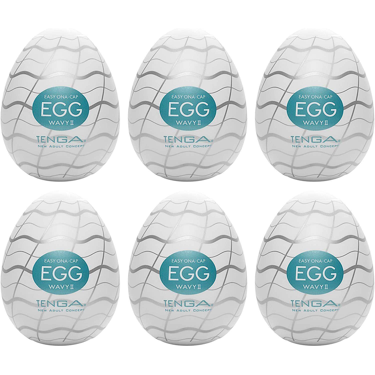 TENGA EGG Wavy II 飛機蛋6入套裝,波浪紋內部設計帶來層層刺激,適合多次享受的實用選擇。
