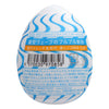 TENGA EGG WIND 飛機蛋 背面標籤 - 含產品詳細說明及條碼,強調高彈力材質與即用設計。