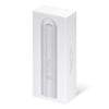 TENGA SVS PEARL WHITE 震動棒產品外包裝側視圖,簡約設計展現高級質感