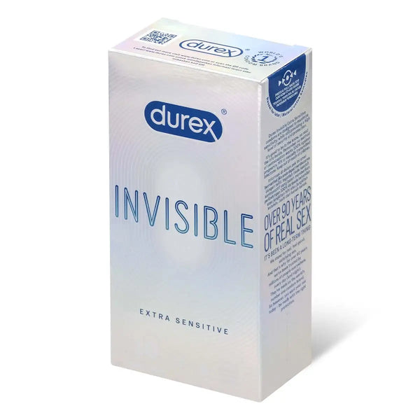 Durex Invisible Extra Sensitive Condom 安全套斜側視圖｜杜蕾斯超薄潤滑避孕套包裝設計