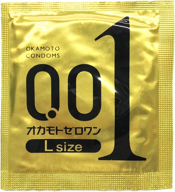 岡本 Okamoto 0.01 L Size 大碼安全套  Condom – 黃金獨立包裝，0.01mm 超薄設計，適合尋求更大尺寸與舒適度的使用者。