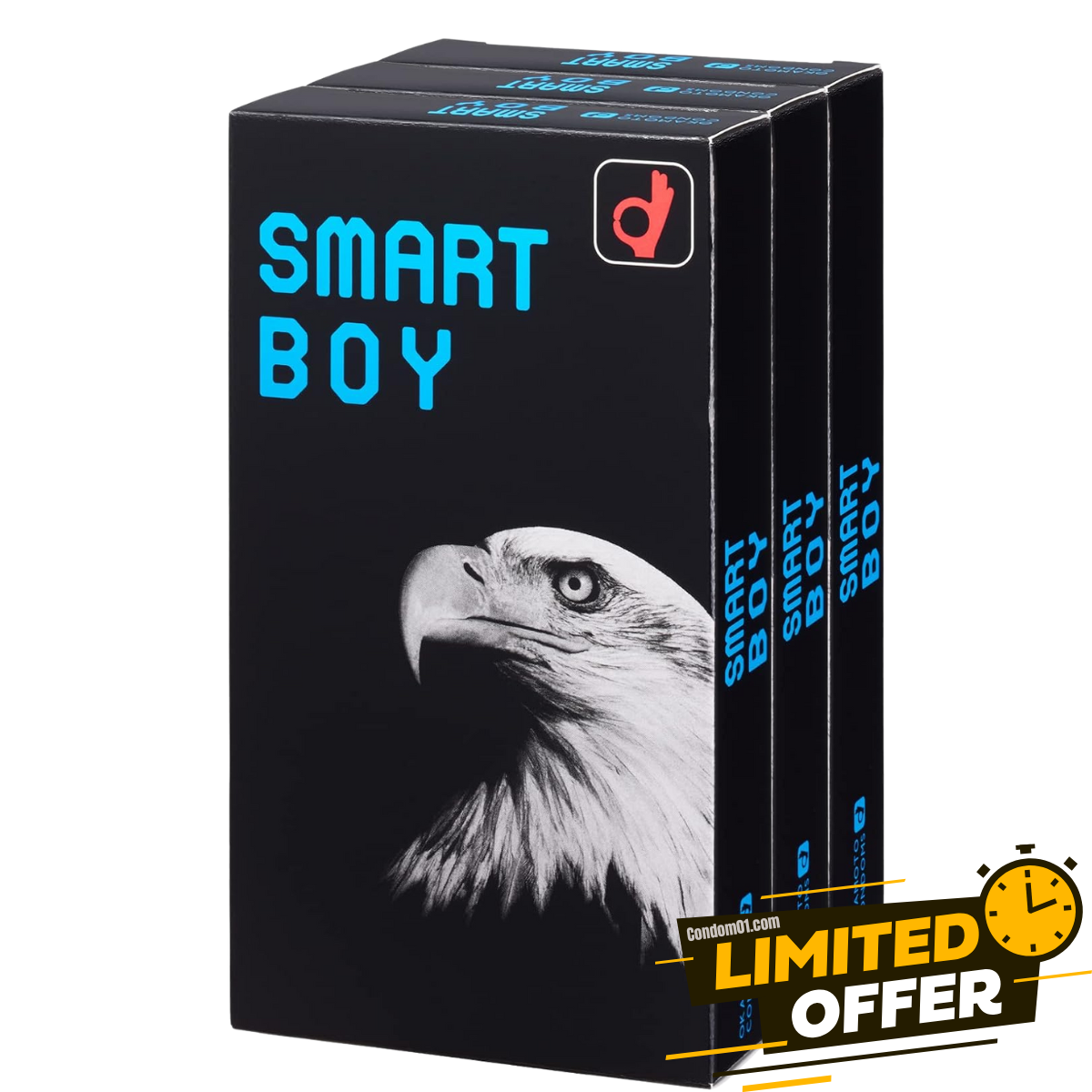 Okamoto Smart Boy 安全套 31mm condom 主要產品圖，採用鷹頭設計象徵強韌貼合感，提供卓越保護與舒適感。