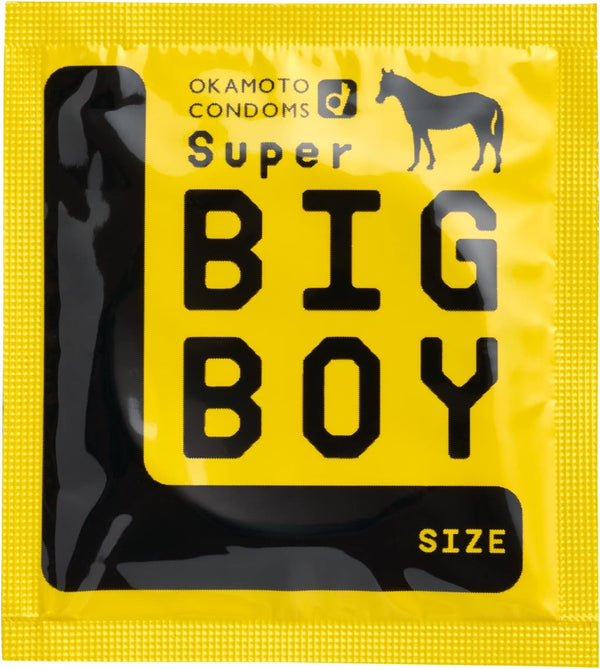 Okamoto Super Big Boy 37mm condom 單片包裝，安全套獨立密封設計，確保安全、衛生，方便攜帶與使用。