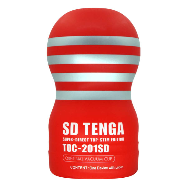 SD TENGA ORIGINAL VACUUM CUP 飛機杯 正面圖片，顯示 SUPER-DIRECT TOP-STIM EDITION 標示與產品外觀