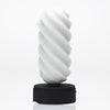 TENGA 3Dx SPIRAL 立體螺旋紋路設計展示，層層細齒結構與厚實啫喱材質