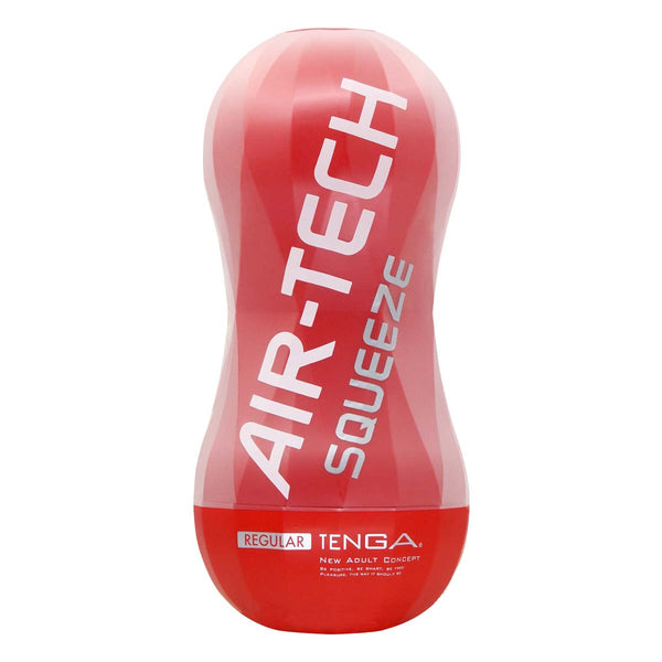 TENGA AIR-TECH SQUEEZE 重複使用型標準型飛機杯正面設計。