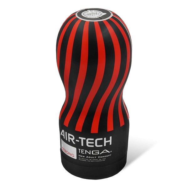 TENGA AIR-TECH STRONG 飛機杯全景，黑紅配色，適合強烈刺激需求的用戶。