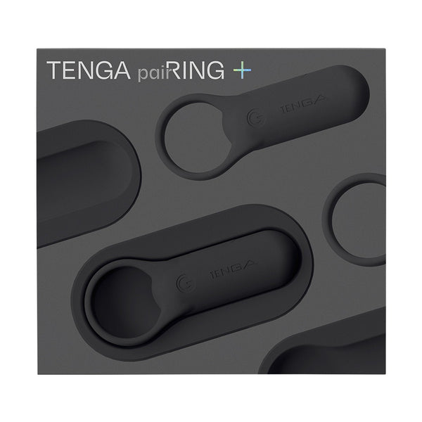 TENGA paiRING+ BLACK 黑色情侶環及充電盒設計