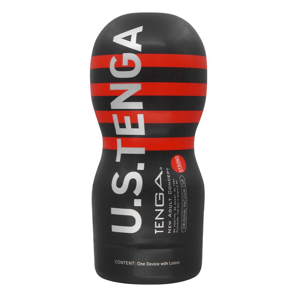 U.S. TENGA ORIGINAL VACUUM CUP HARD 飛機杯 正面產品圖，強烈吸力專為加大尺寸設計