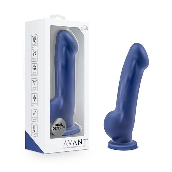 AVANT D8 Ergo Sensa Feel® 雙層像真 矽膠吸盤按摩棒（藍色）