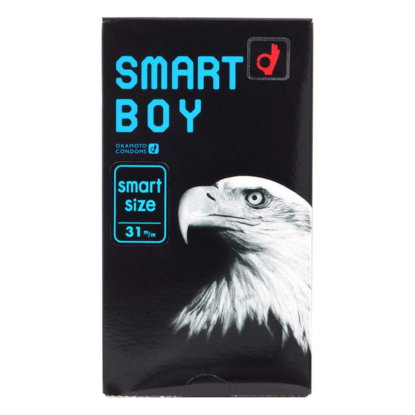 Okamoto Smart Boy 細碼安全套 31mm condom 正面包裝，專為較小尺寸設計，提供舒適貼合感。