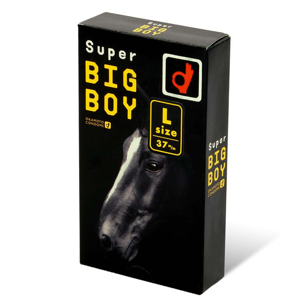 岡本 Okamoto Super Big Boy 37mm 日本版安全套 – L Size 大碼乳膠安全套，天然乳膠材質，黑色設計，增強舒適感。