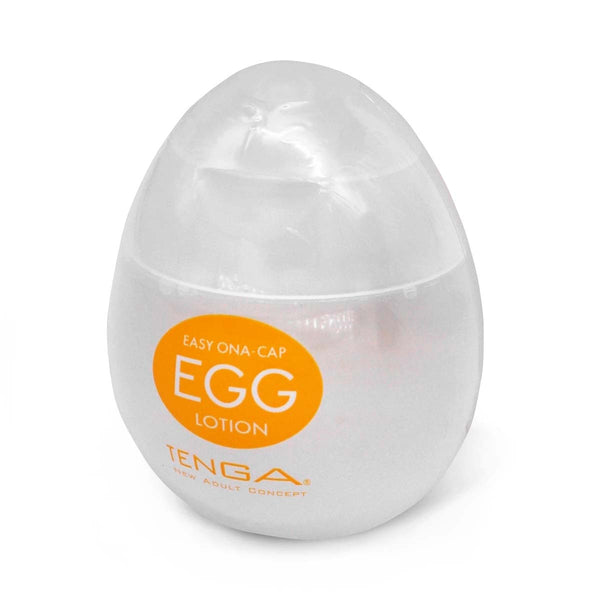 TENGA EGG LOTION 主視圖，蛋型設計，方便攜帶的潤滑劑，適用於多種用途。